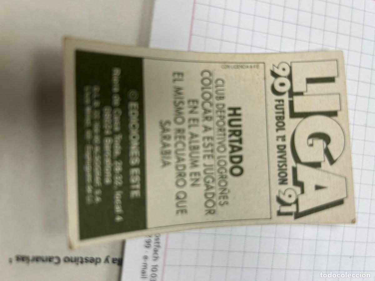 Cromos de f&uacute;tbol: hurtado logro&ntilde;es no pegado este 90 91 - Foto 2