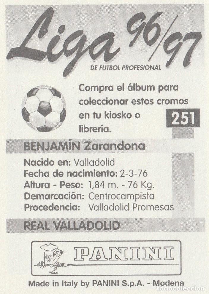 Cromos de f&uacute;tbol: PANINI 96-97 BENJAM&Iacute;N. SIN PEGAR. - Foto 2