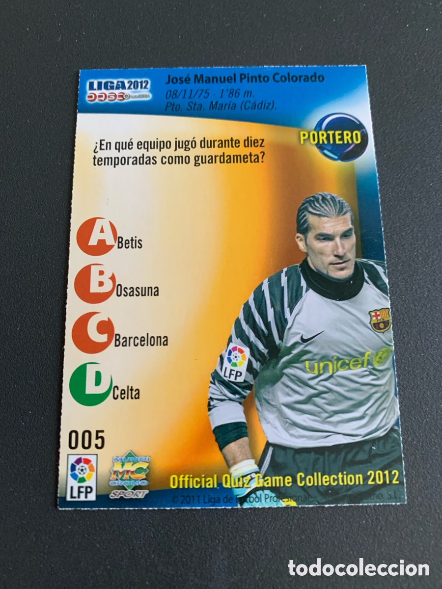 Cromos de f&uacute;tbol: Mundicromo 2012. 005. PINTO - Foto 2