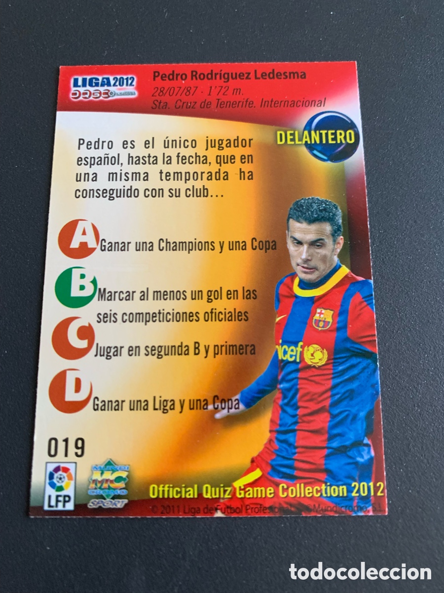 Cromos de f&uacute;tbol: Mundicromo 2012. 019. PEDRO - Foto 2