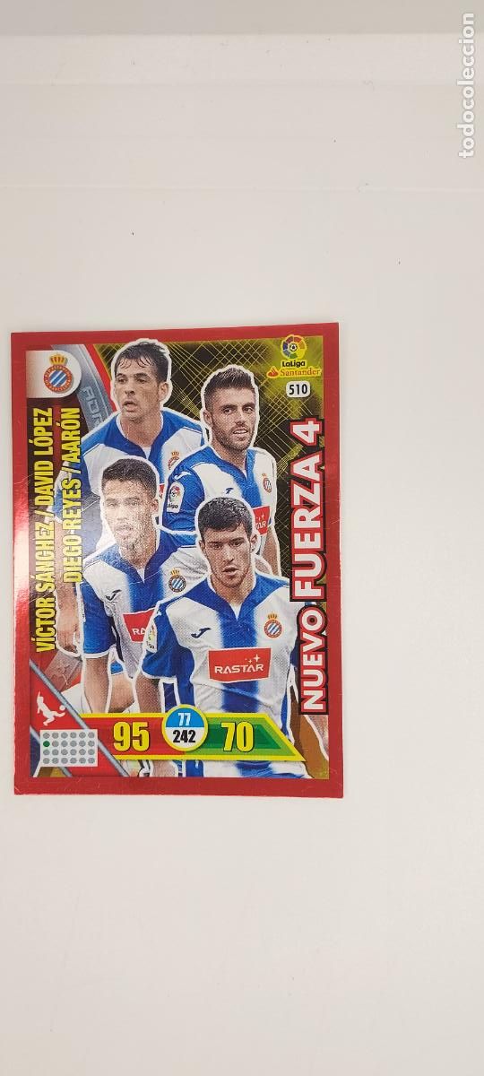 Football Stickers: ADRENALYN PANINI 2016 17 FUERZA 4 VICTOR SANCHEZ DIEGO LOPEZ DIEG REYES AARON