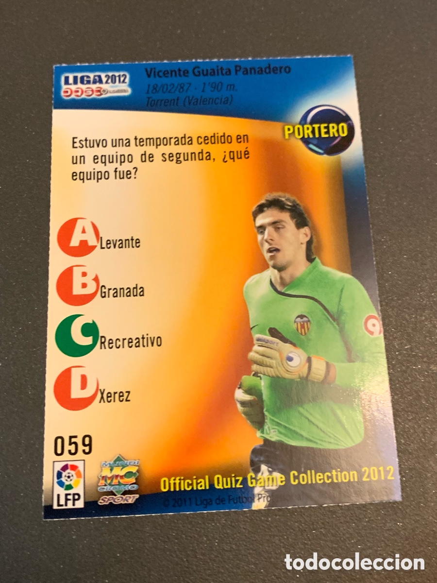 Cromos de f&uacute;tbol: Mundicromo 2012. 059. GUAITA - Foto 2