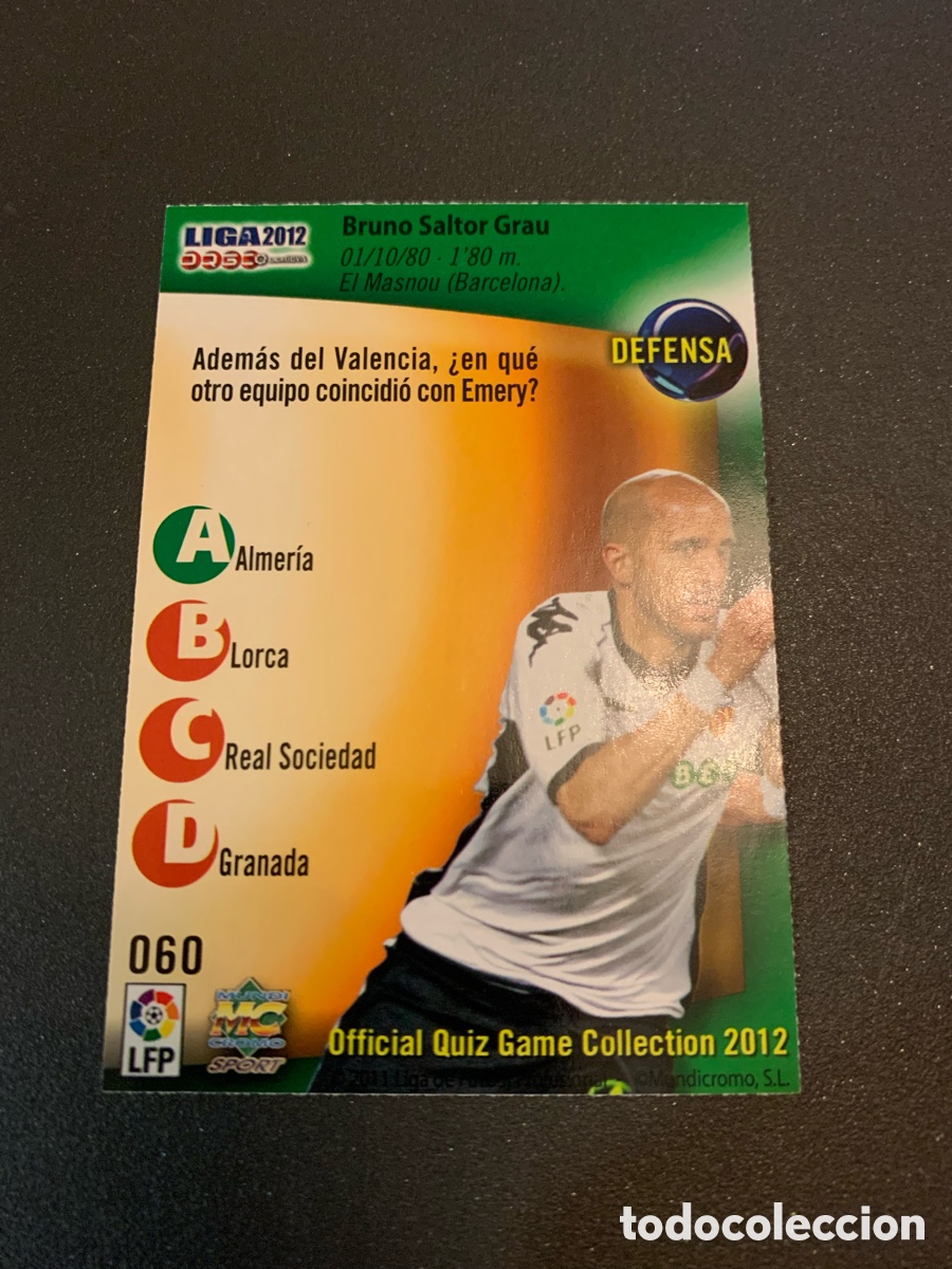 Cromos de f&uacute;tbol: Mundicromo 2012. 060. BRUNO - Foto 2