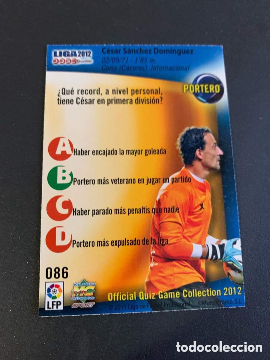 Cromos de f&uacute;tbol: Mundicromo 2012. 086. CESAR - Foto 2
