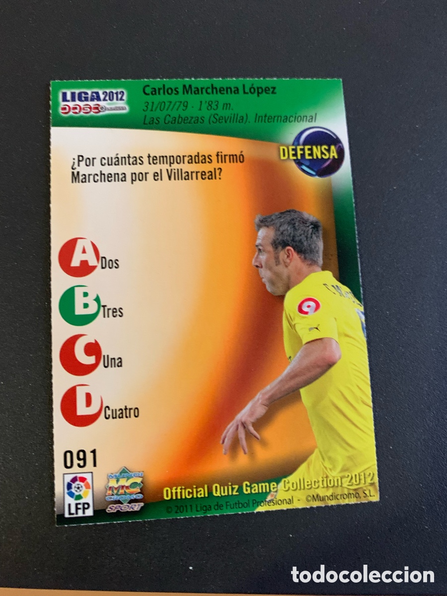 Cromos de f&uacute;tbol: Mundicromo 2012. 091. MARCHENA - Foto 2