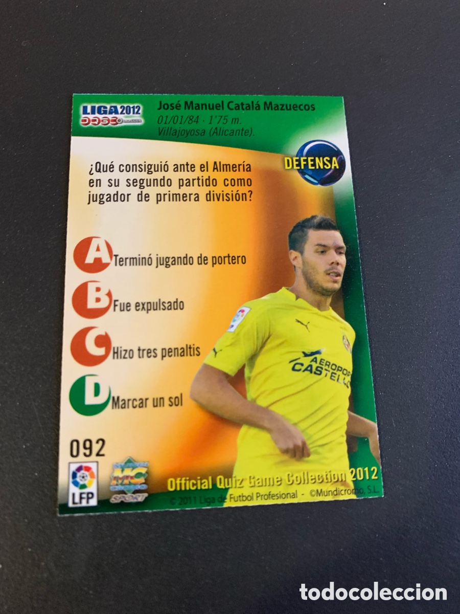 Cromos de f&uacute;tbol: Mundicromo 2012. 092. C&Aacute;TALA - Foto 2