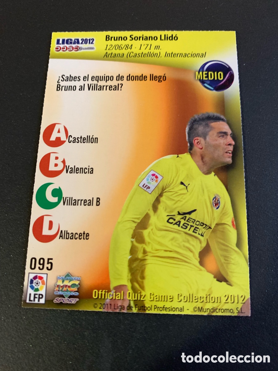 Cromos de f&uacute;tbol: Mundicromo 2012. 095. BRUNO - Foto 2