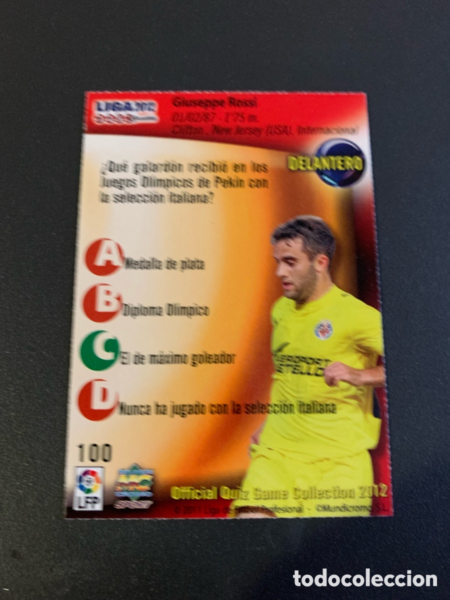 Cromos de f&uacute;tbol: Mundicromo 2012. 100. ROSSI - Foto 2