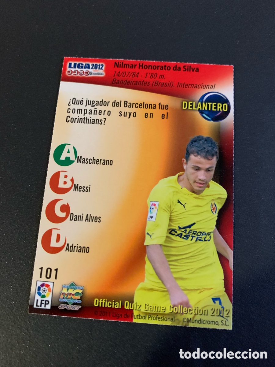Cromos de f&uacute;tbol: Mundicromo 2012. 101. NILMAR - Foto 2