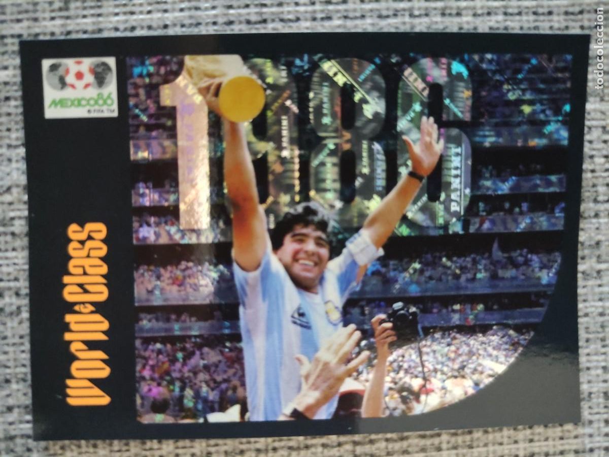 Cromos de f&uacute;tbol: 17. MARADONA. ARGENTINA CAPEONA DEL MUNDO 1986. WORLD CLASS. NUEVO DE SOBRE.