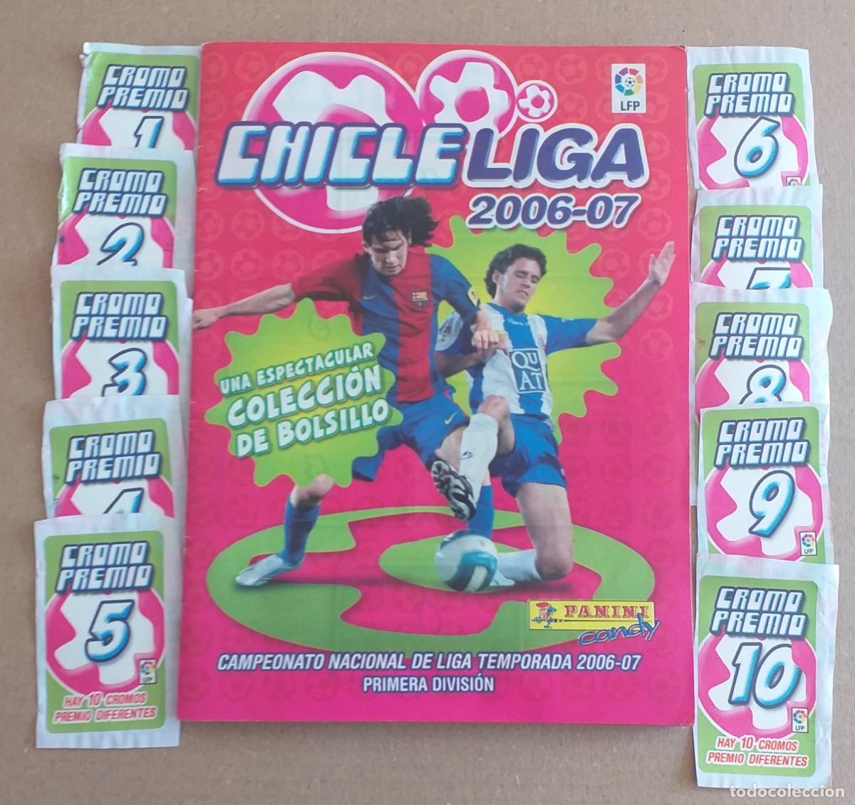 Cromos de f&uacute;tbol: COLECCI&Oacute;N COMPLETA DE BOLSILLO CON &Aacute;LBUM + C&Oacute;DIGOS CHICLES LIGA 2006-2007 DE PANINI.