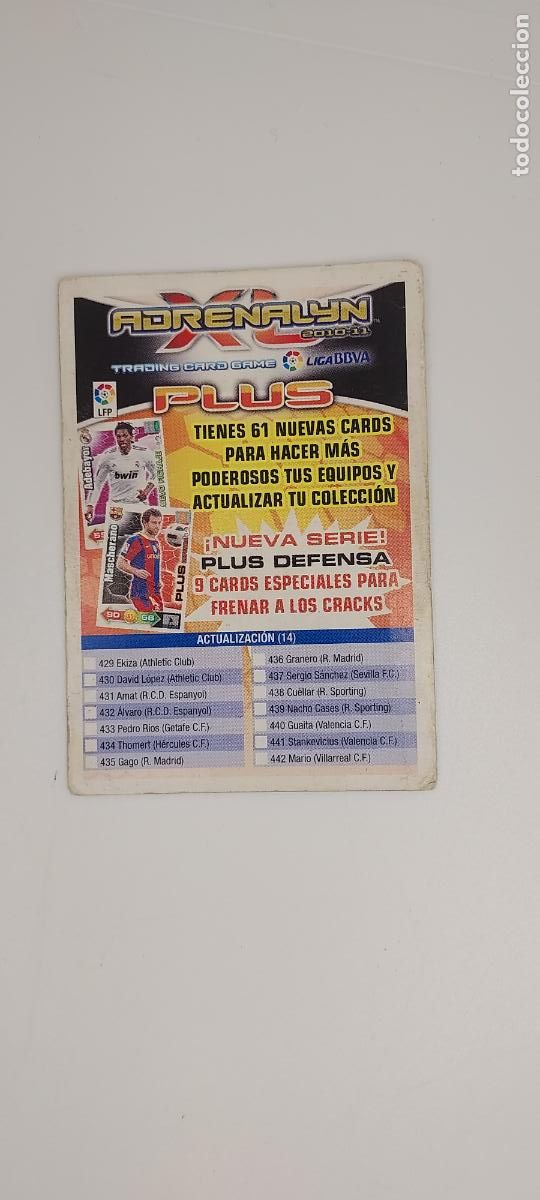 Cromos de f&uacute;tbol: ADRENALYN 2010 11 &Iacute;NDICE CHECK LISTA PLUS