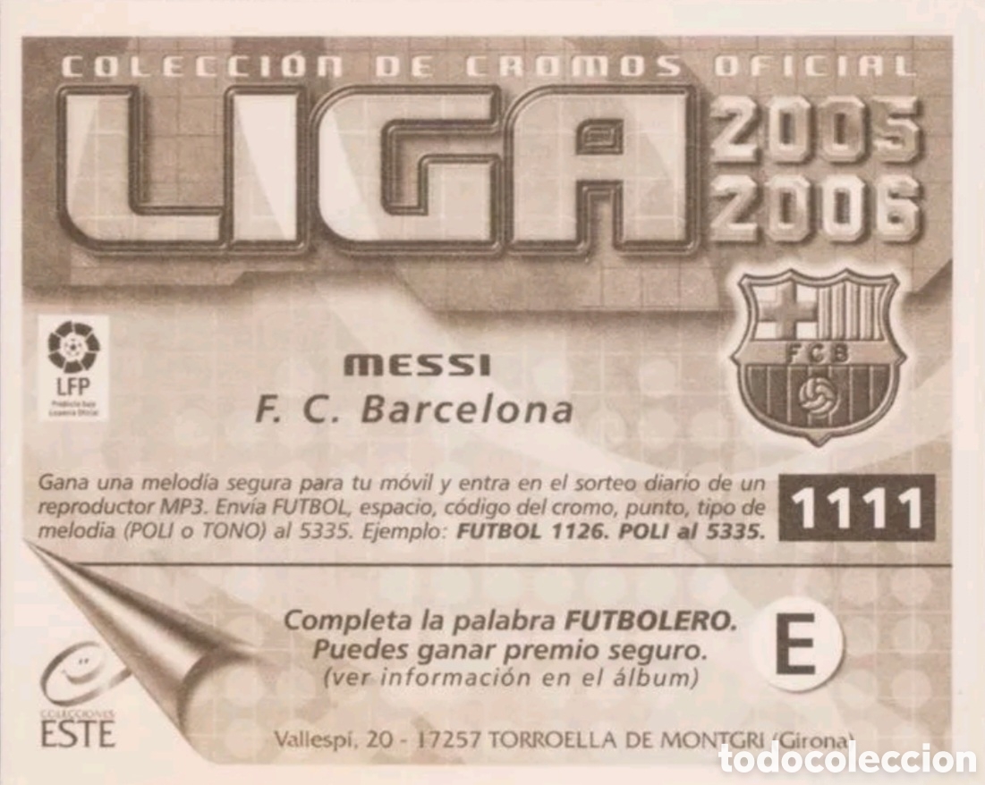 Cromos de f&uacute;tbol: Lionel Messi 2004-05 - Foto 2