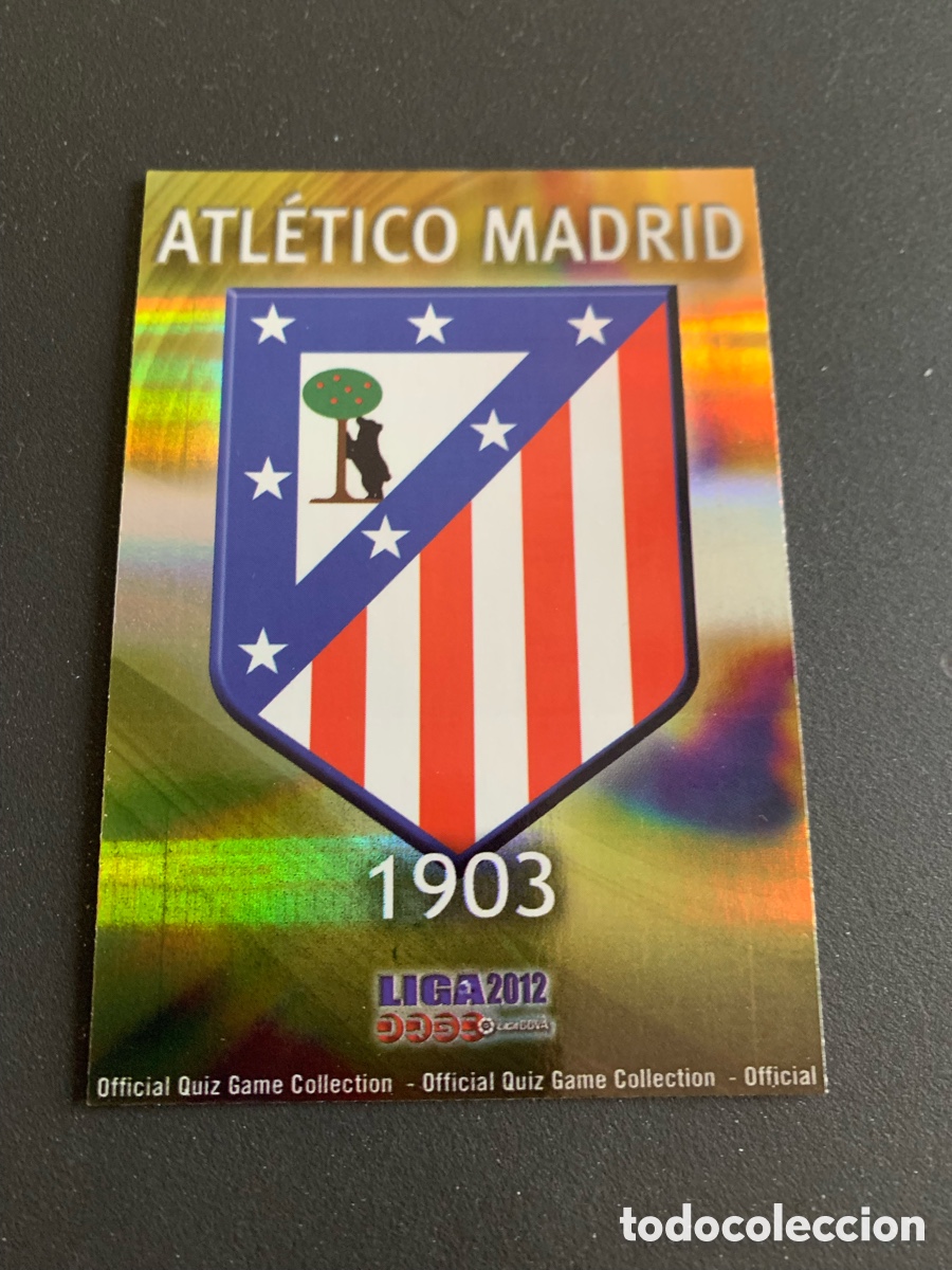 Cromos de Futebol: Mundicromo 2012. 163. ESCUDO. AT.MADRID. Brillo Rayas