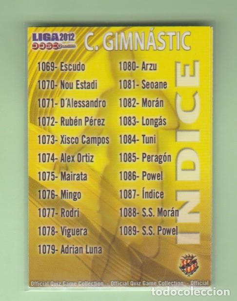 Football Stickers: MUNDICROMO 2011 2012 11 12 INDICE GIMN&Aacute;STIC DE TARRAGONA 1087