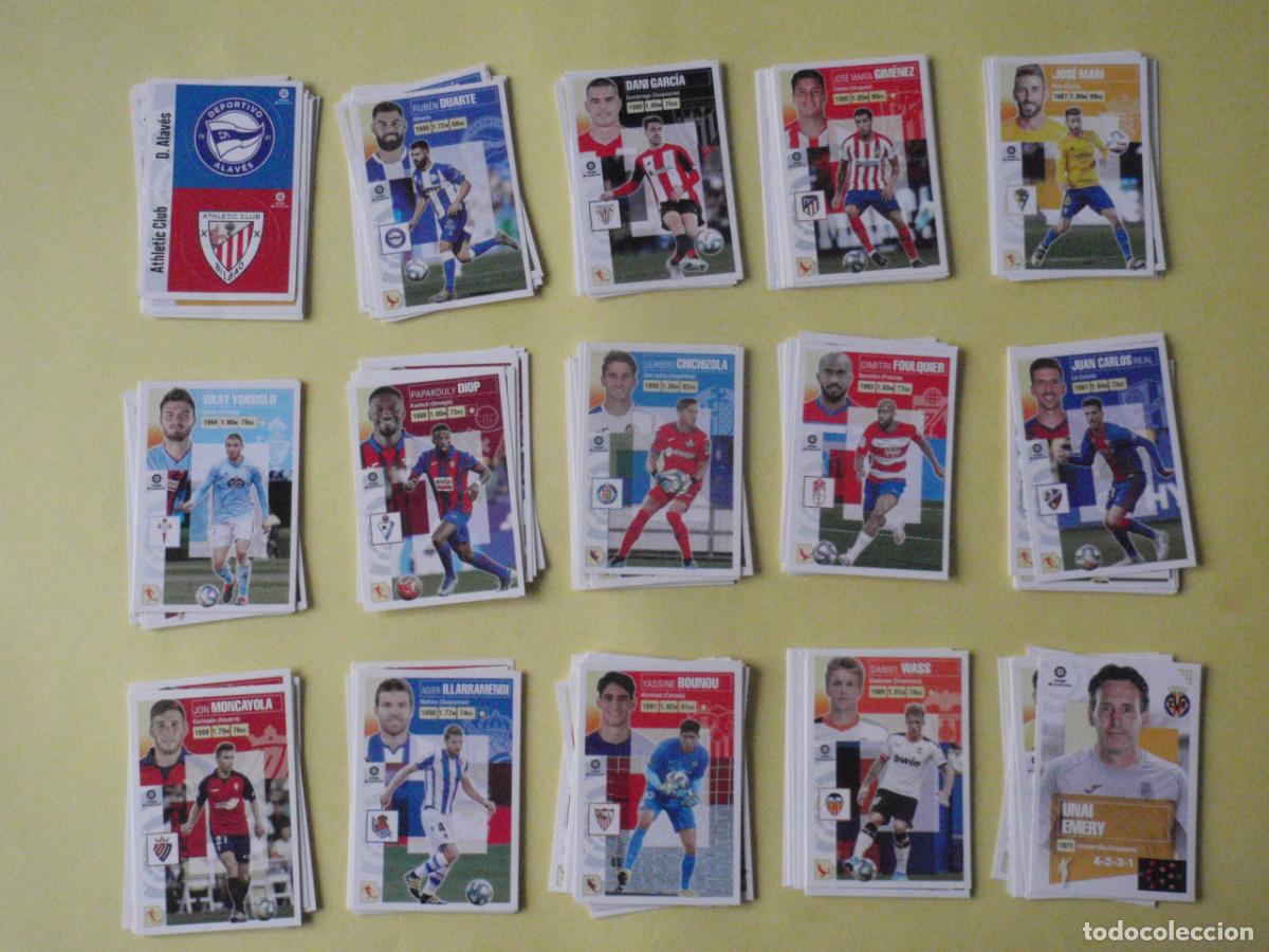 Fu&szlig;ball-Sticker: Lote cromos de f&uacute;tbol stickers 138 diferentes y sin pegar. Liga Ediciones ESTE 2020 2021. 20 21