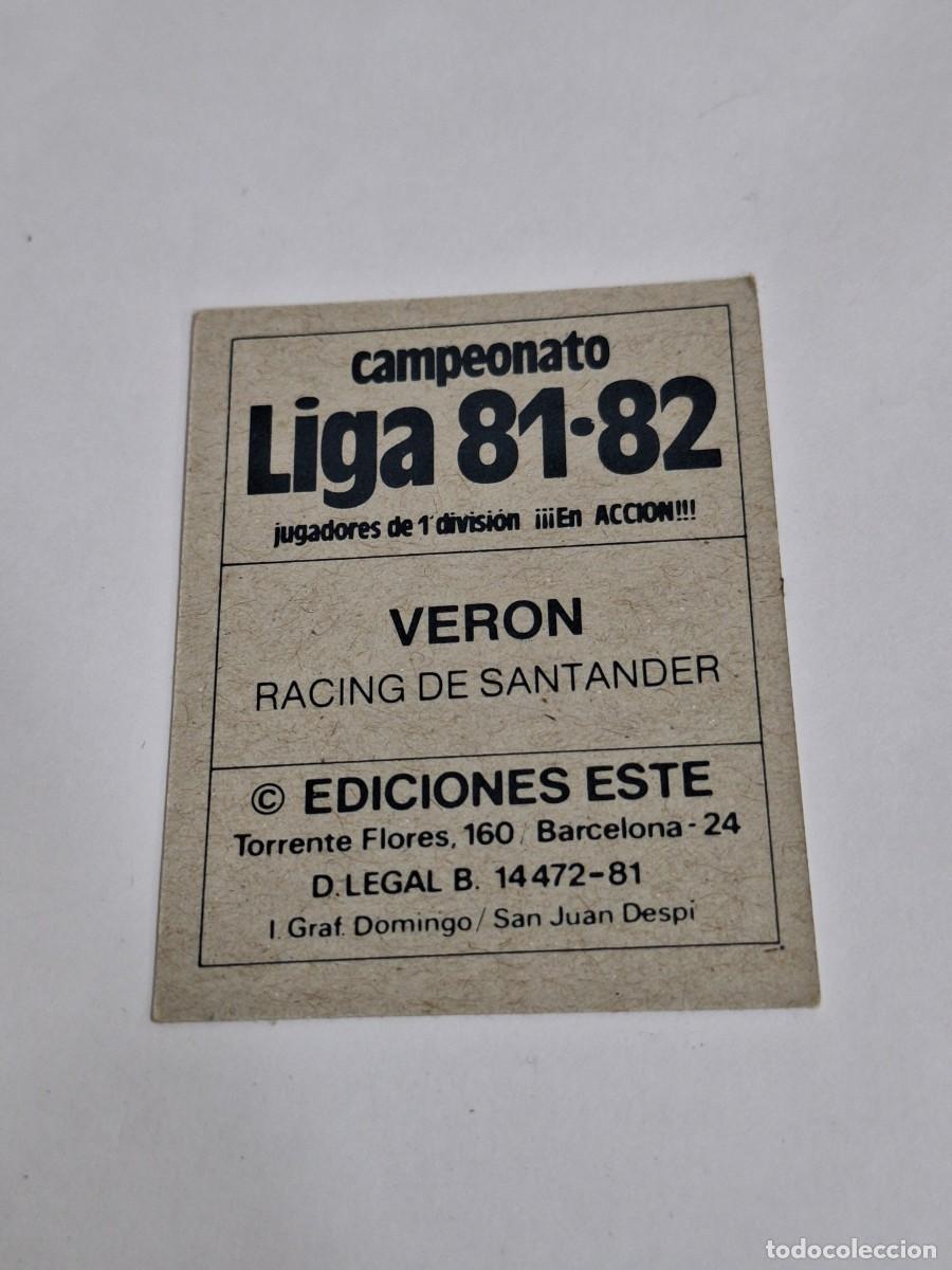 Cromos de f&uacute;tbol: Racing de Santander - Ver&oacute;n - Ediciones Este 1981-1982, 81-82 - Nunca pegado - Foto 2