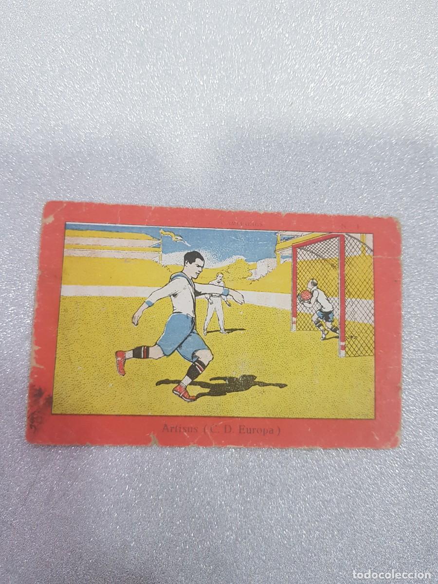 Cromos de F&uacute;tbol: Antiguo cromo de futbol Jugadores campeones N&ordm;1 Arisus ( C.D. Europa)