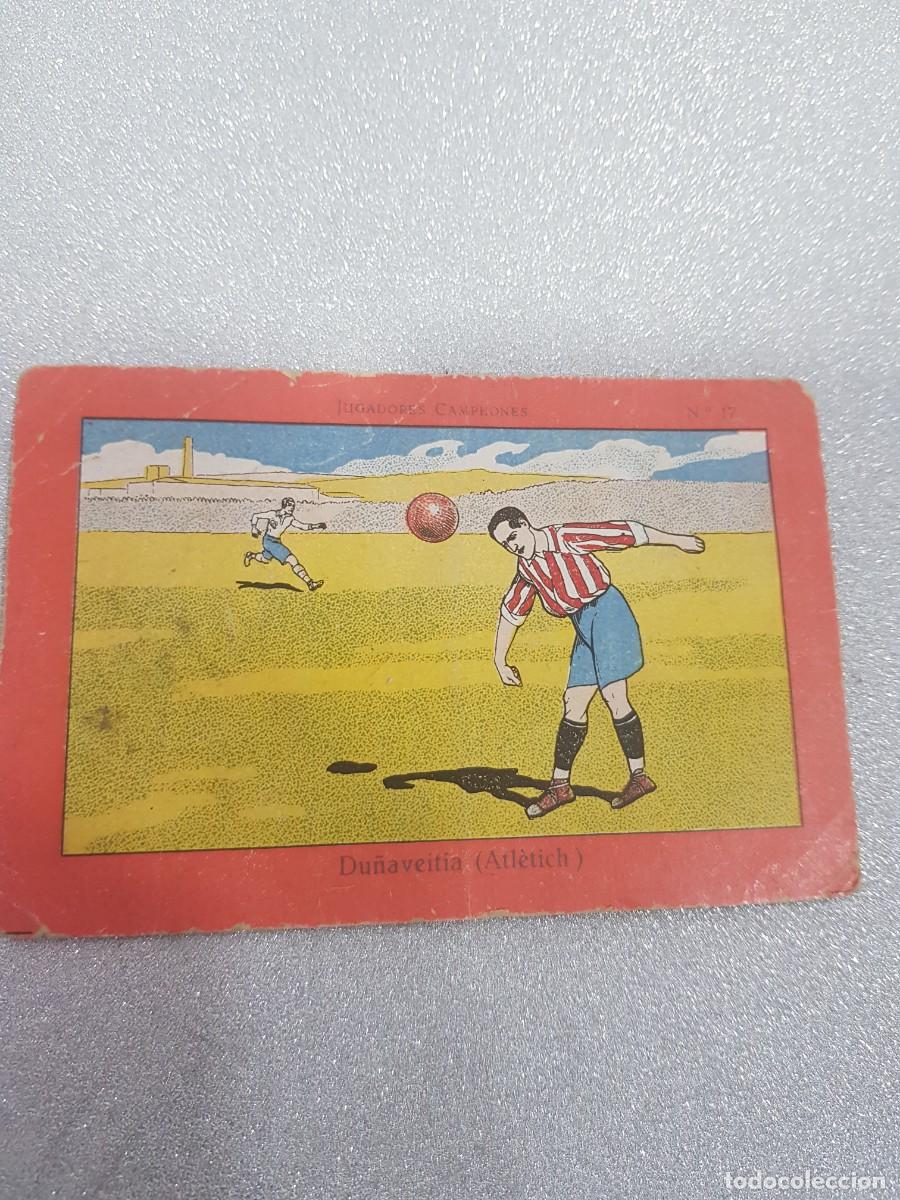 Cromos de F&uacute;tbol: Antiguo cromo de futbol Jugadores campeones N&ordm;17 Du&ntilde;aveitia (Atletich)