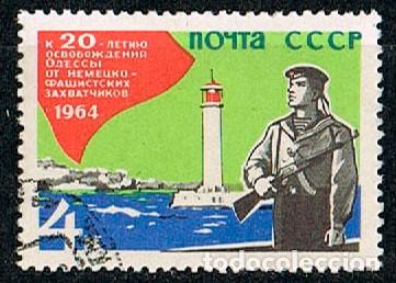 Cromos de F&uacute;tbol: Rusia (URSS) Ivert n&ordm; 2801, 20&ordm; Aniversario de la liberaci&oacute;n de Odesa. 2&ordf; Guerra Mundial, usado
