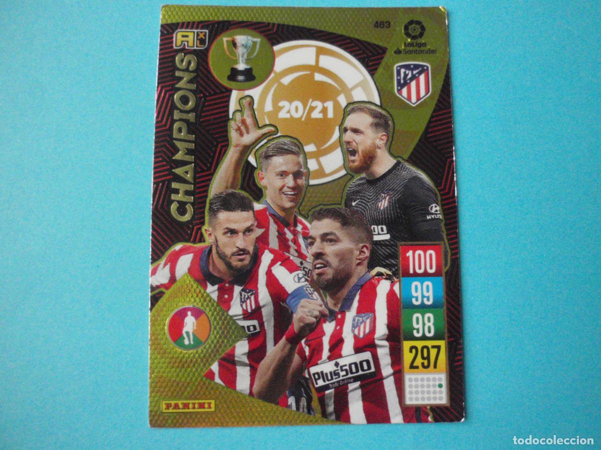 Fu&szlig;ball-Sticker: Cromo 463 CARTA CHAMPIONS ATL&Eacute;TICO. Trading card Liga Ficha Adrenalyn XL 2021 2022 Panini. 21 22