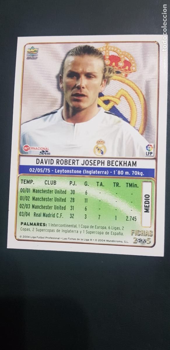 Cromos de f&uacute;tbol: REAL MADRID- DAVID BECHKAM - Foto 2
