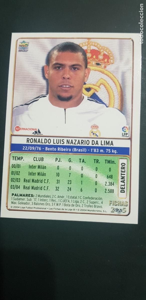 Cromos de f&uacute;tbol: REAL MADRID- RONALDO LUIS - Foto 2