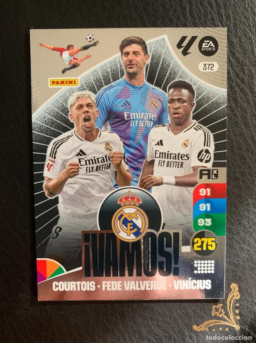 Cromos de F&uacute;tbol: 372 COURTOIS FEDE VALVERDE VINICIUS VAMOS REAL MADRID Adrenalyn XL LIGA 24 25 2024 2025 PANINI ALBUM