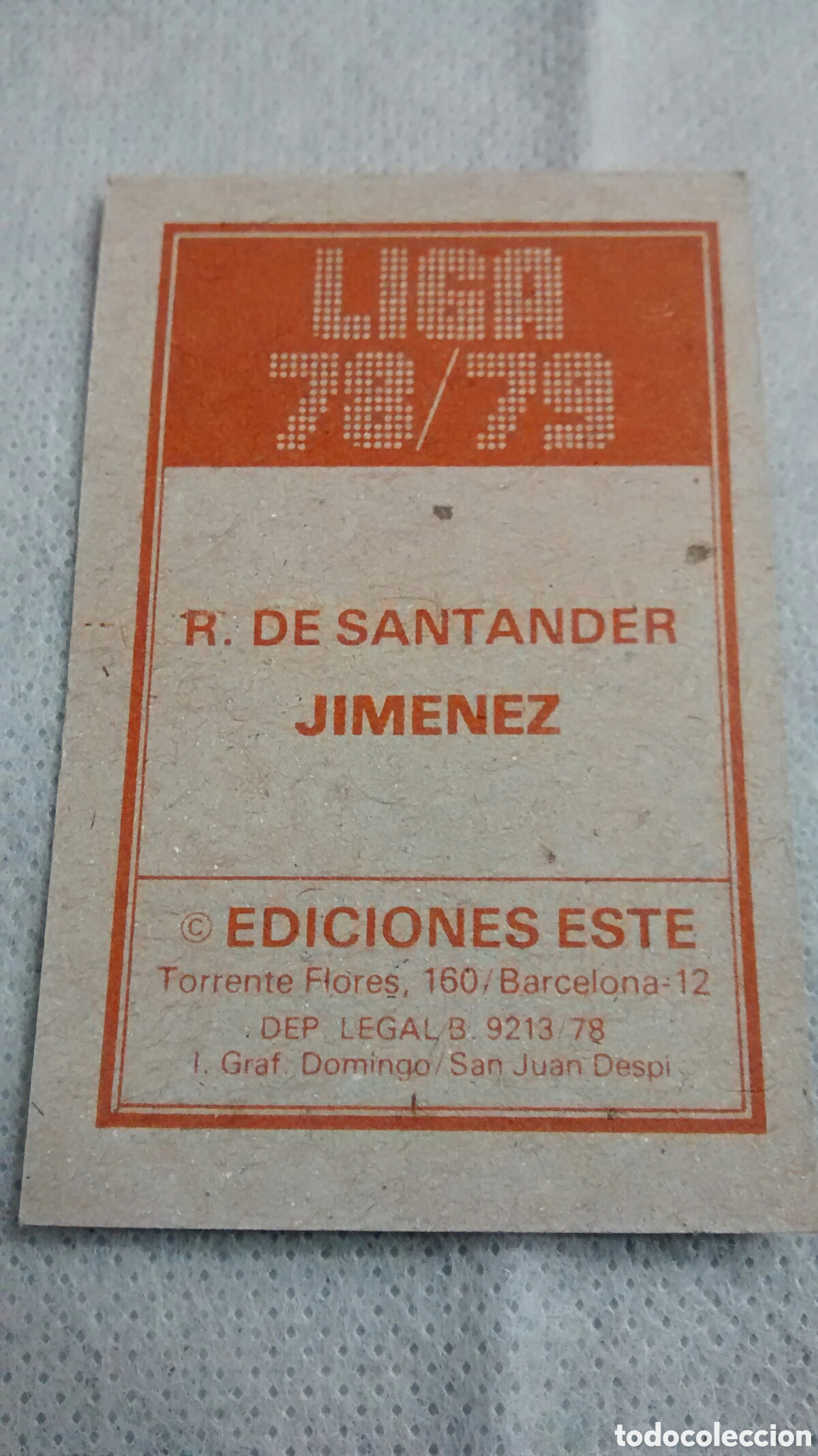 Cromos de f&uacute;tbol: JIMENEZ, RACING, EDICIONES ESTE 78 79 - Foto 2
