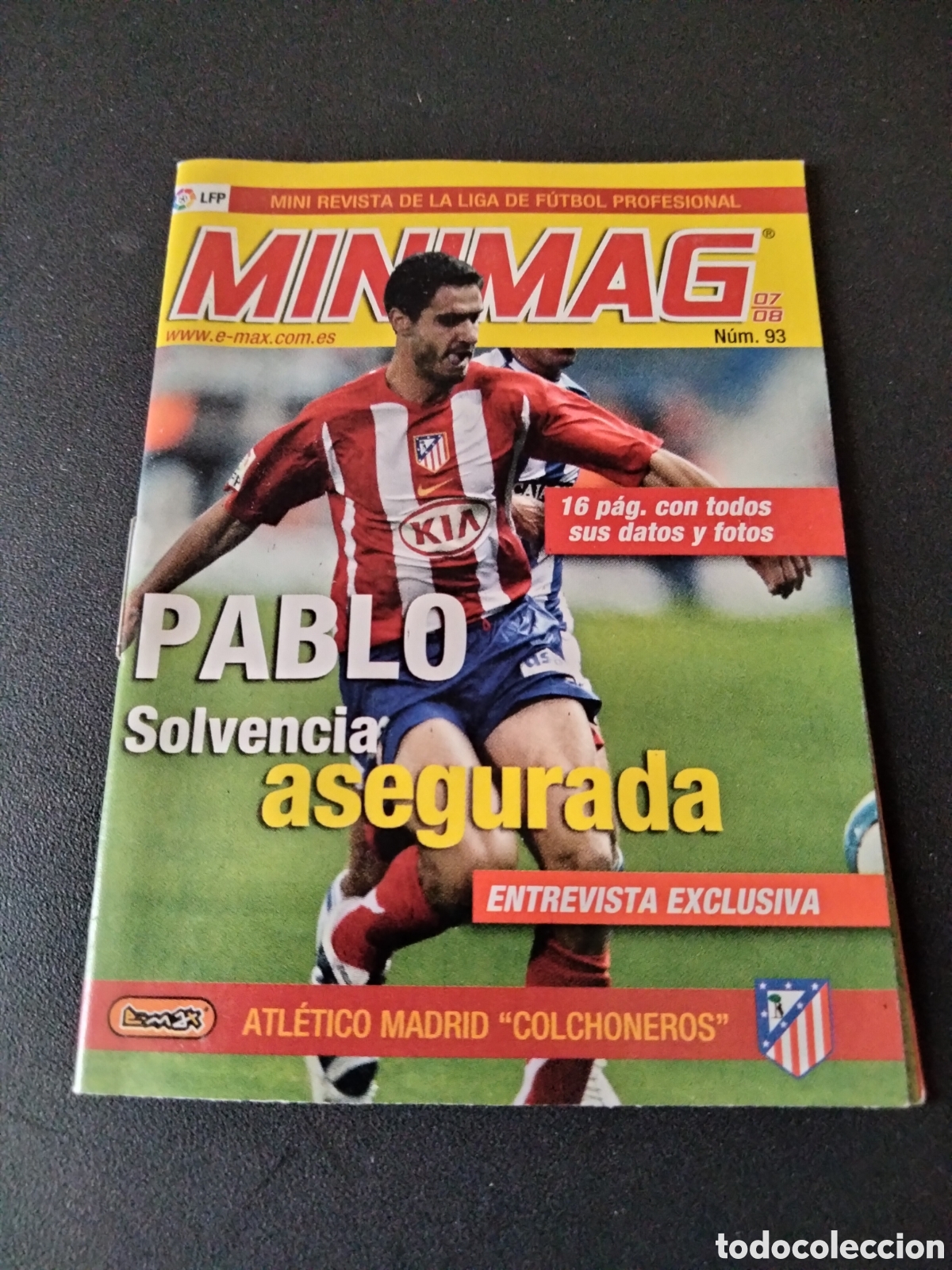 Fu&szlig;ball-Sticker: PABLO # 93 ATL&Eacute;TICO DE MADRID MINIMAG MINI REVISTA LIGA FUTBOL LPF 2007/08
