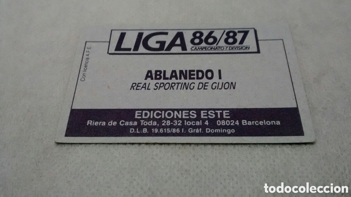 Cromos de f&uacute;tbol: 1986 1987 86 87 ESTE, ABLANEDO I, SPORTING - Foto 2