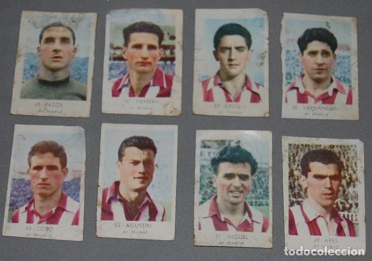 Cromos de F&uacute;tbol: 8 CROMOS DEL EQUIPO DE FUTBOL AT. DE MADRID 1955/1956 DEL ALBUM CAMPEONATOS NACIONALES FUTBOL 1955