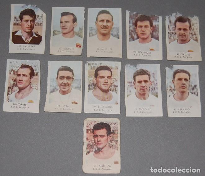 Cromos de F&uacute;tbol: 11 CROMOS DEL EQUIPO DE FUTBOL RCD ZARAGOZA 1955/1956 DEL ALBUM CAMPEONATOS NACIONALES FUTBOL 1955