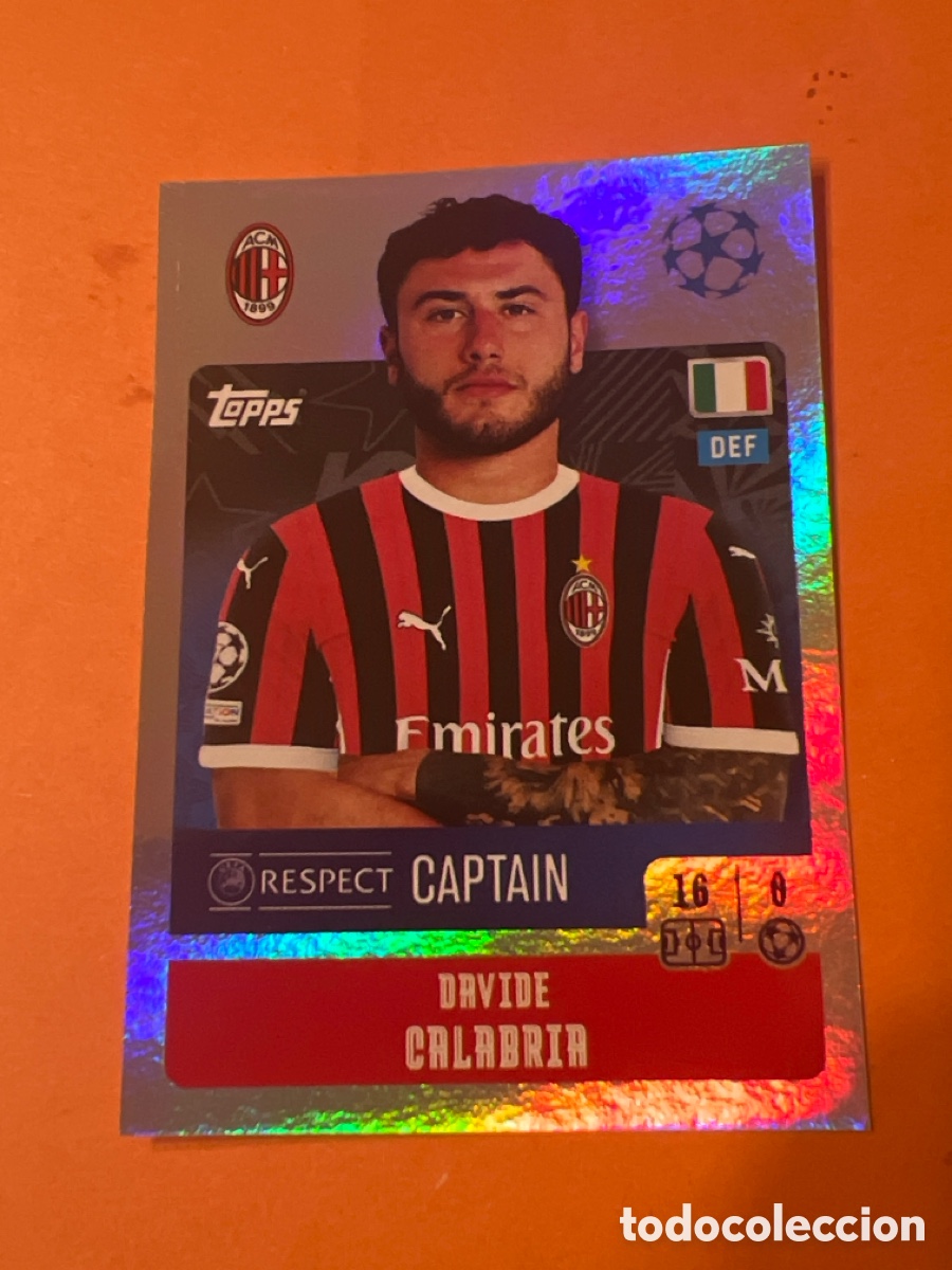 Cromos de f&uacute;tbol: A250. UEFA CHAMPIONS LEAGUE 2024/25 STICKERS DAVIDE CALABRIA CAPTAIN 29
