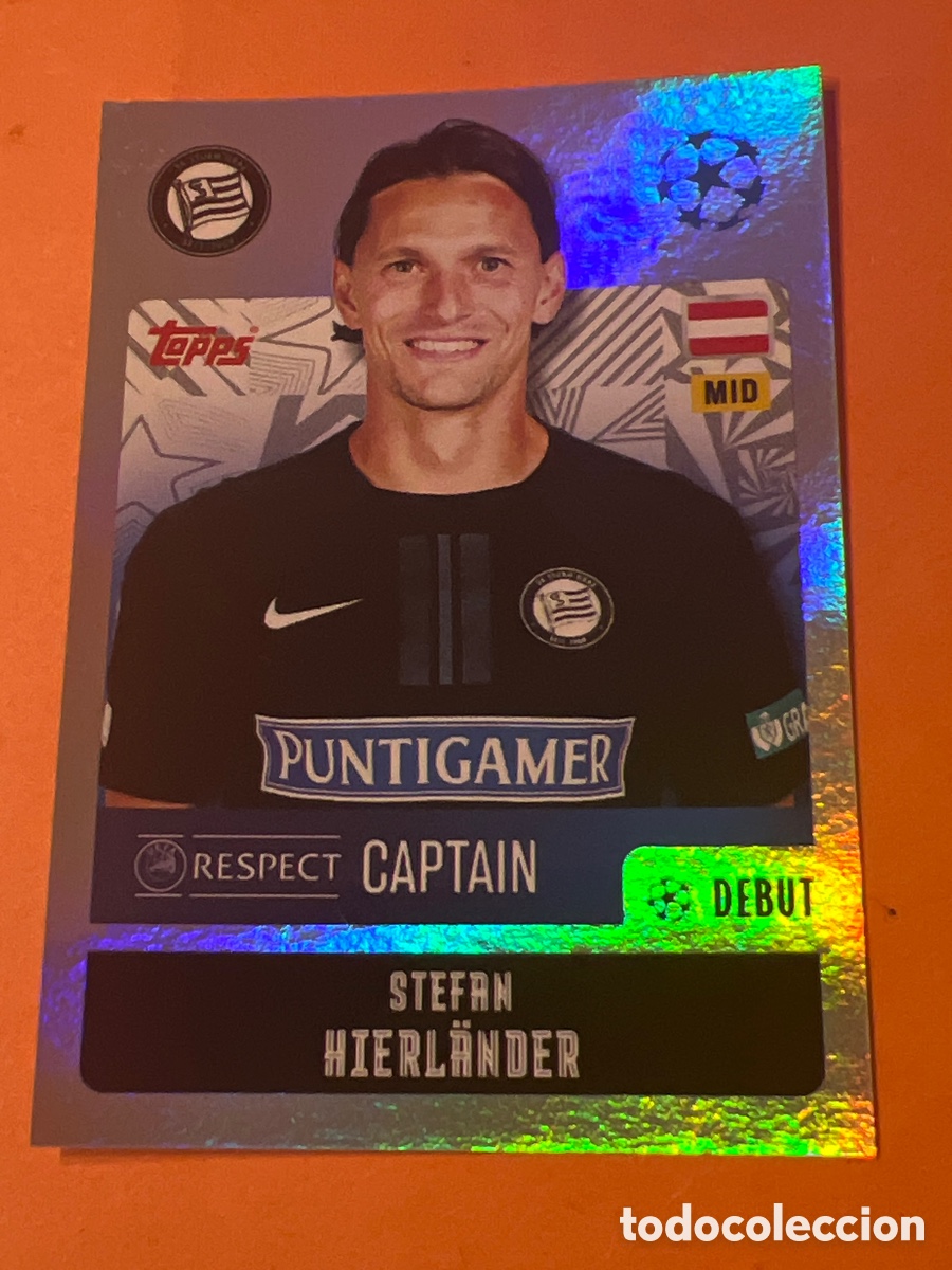 Fu&szlig;ball-Sticker: A539. UEFA CHAMPIONS LEAGUE 2024/25 STICKERS STEFAN HIERLANDER CAPTAIN 332 -