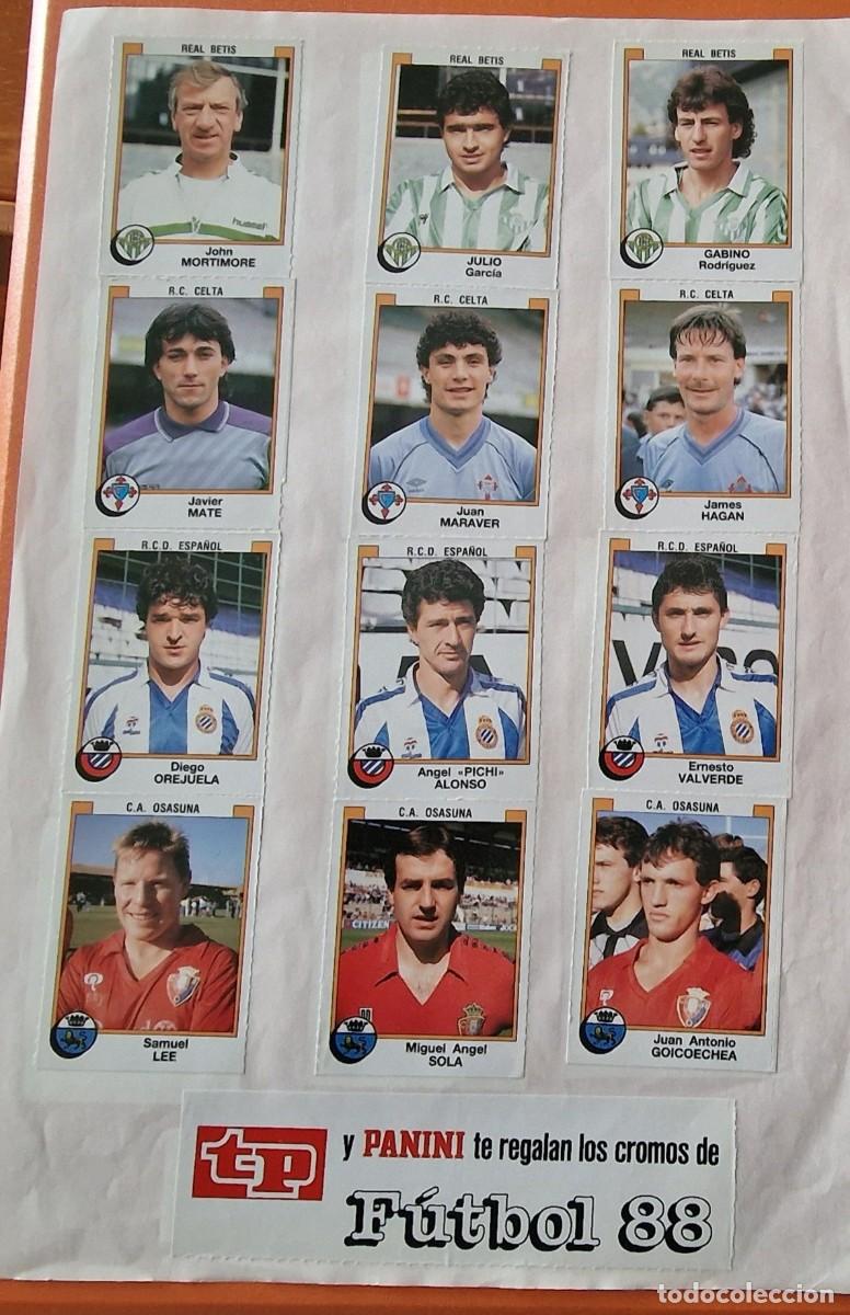 Cromos de f&uacute;tbol: 12 cromos f&uacute;tbol 88 y 12 cromos el libro de la selva de TP y panini pegados en folio