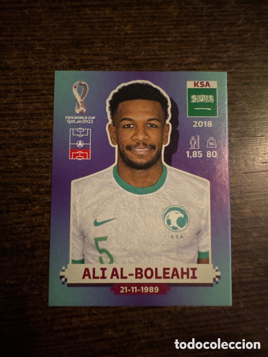 Fu&szlig;ball-Sticker: Qatar 22 # KSA 6 KSA6 Ali Al-Boleahi Arabia Saud&iacute; World Cup Fifa 2022 Panini Sticker
