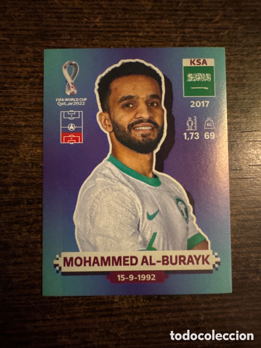 Figurine di Calcio: Qatar 22 # KSA 7 KSA7 Al-Burayk Arabia Saud&iacute; World Cup Fifa 2022 Panini Sticker