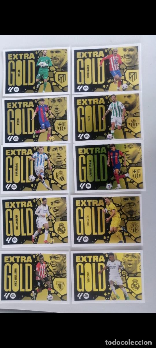 Figurine di Calcio: LOTE DE LOS 10 EXTRA GOLD NUNCA PEGADOS LIGA ESTE 2024 2025 24 25