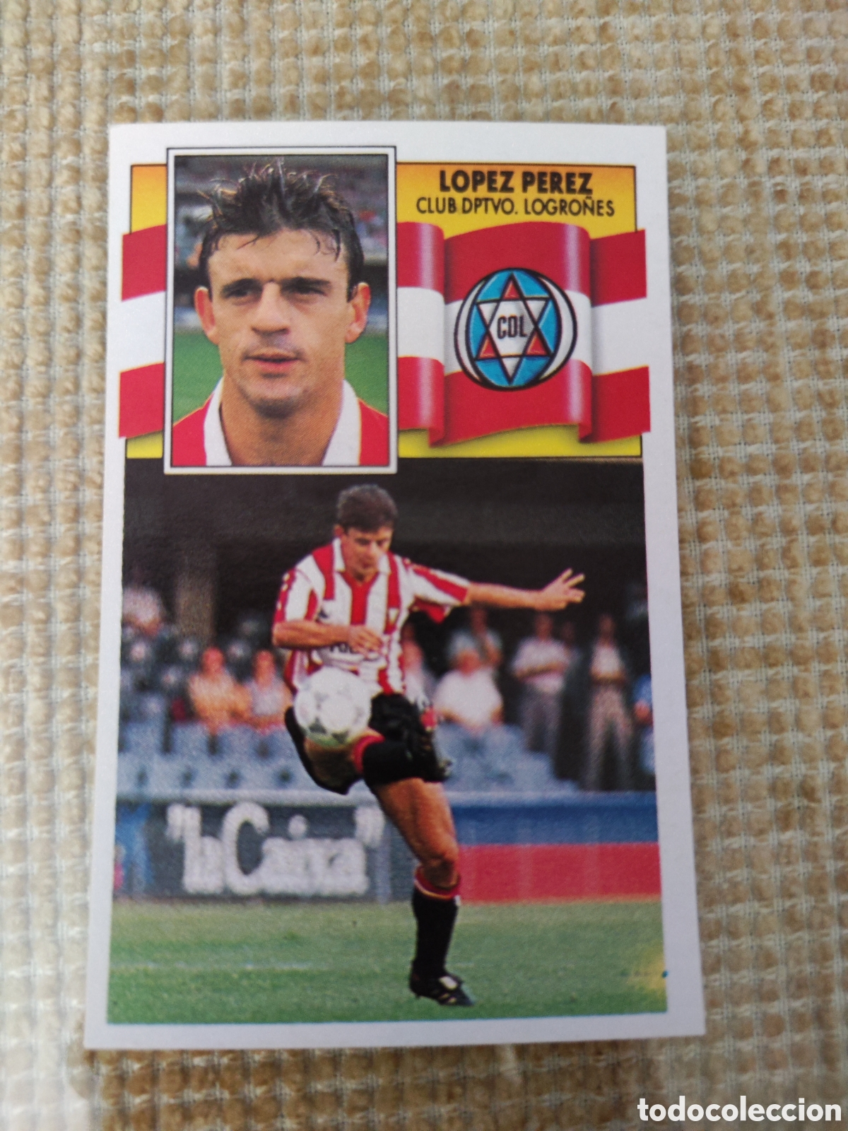 Cromos de f&uacute;tbol: Este 90 91 sin pegar Logro&ntilde;&eacute;s L&oacute;pez Perez - Foto 1