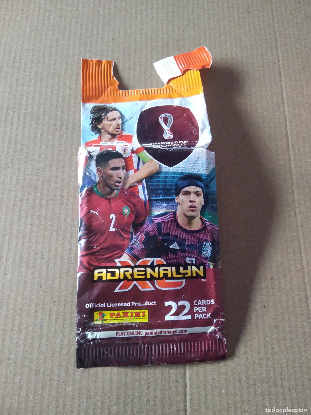 Cromos de F&uacute;tbol: SOBRE VACIO CROMO FUTBOL PANINI MUNDIAL 2022 ADRENALYN WORLD CUP MODRIC RAUL JIMENEZ ACHRAF HAKIMI