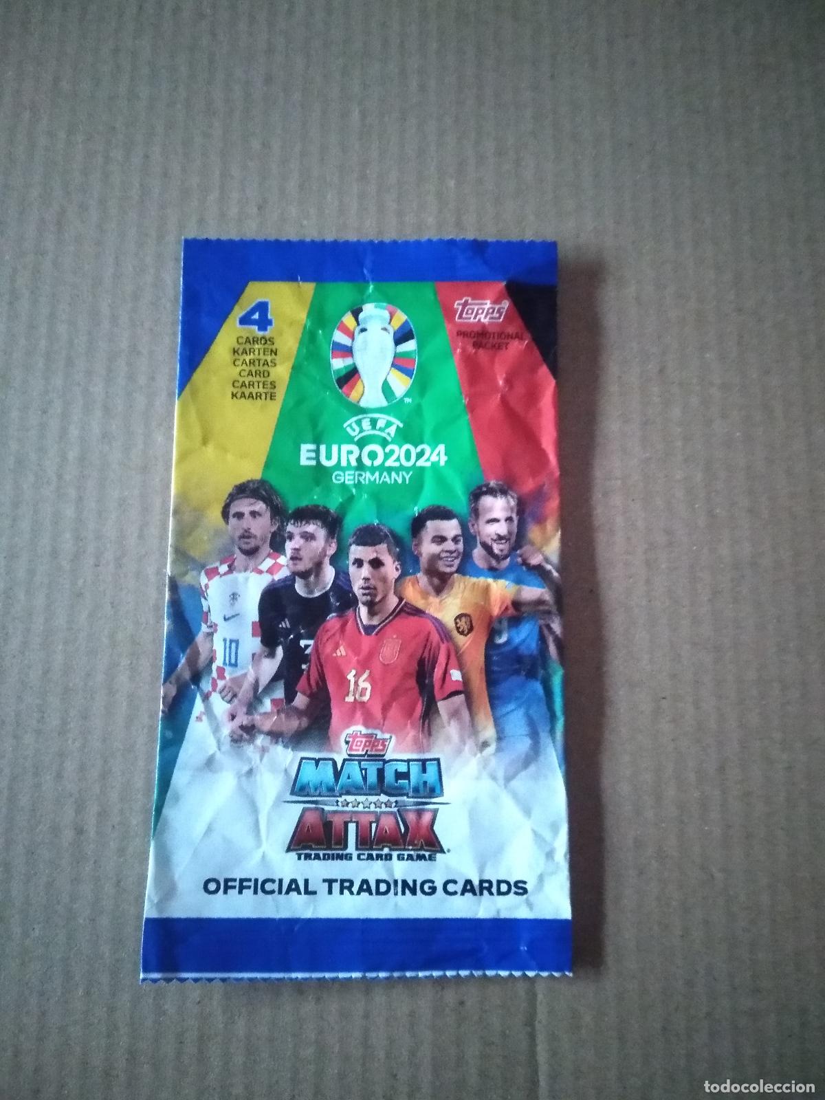 Cromos de F&uacute;tbol: SOBRE VACIO CROMO FUTBOL EURO 2024 EUROCOPA MATCH ATTAX TOPPS RODRI GAKPO KANE MODRIC ROBERTSON