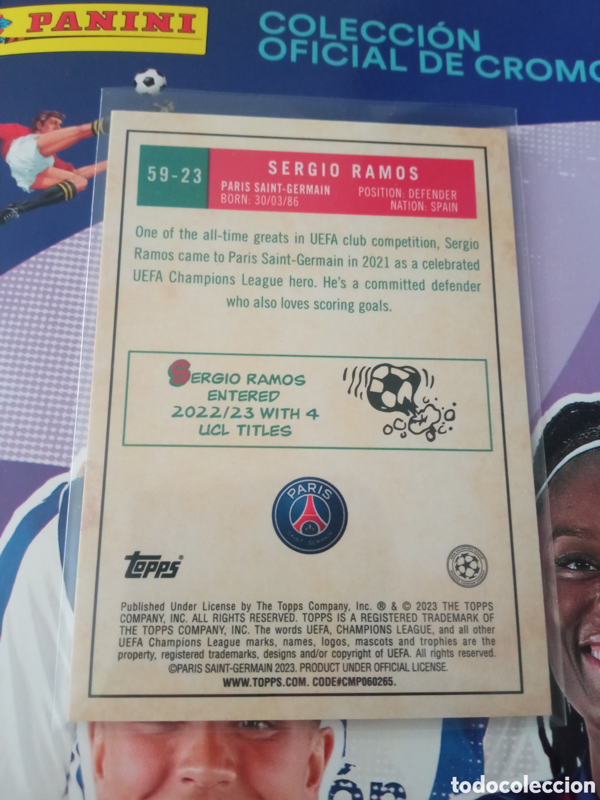 Cromos de f&uacute;tbol: Sergio Ramos PSG Topps Chrome 2023 - Foto 2