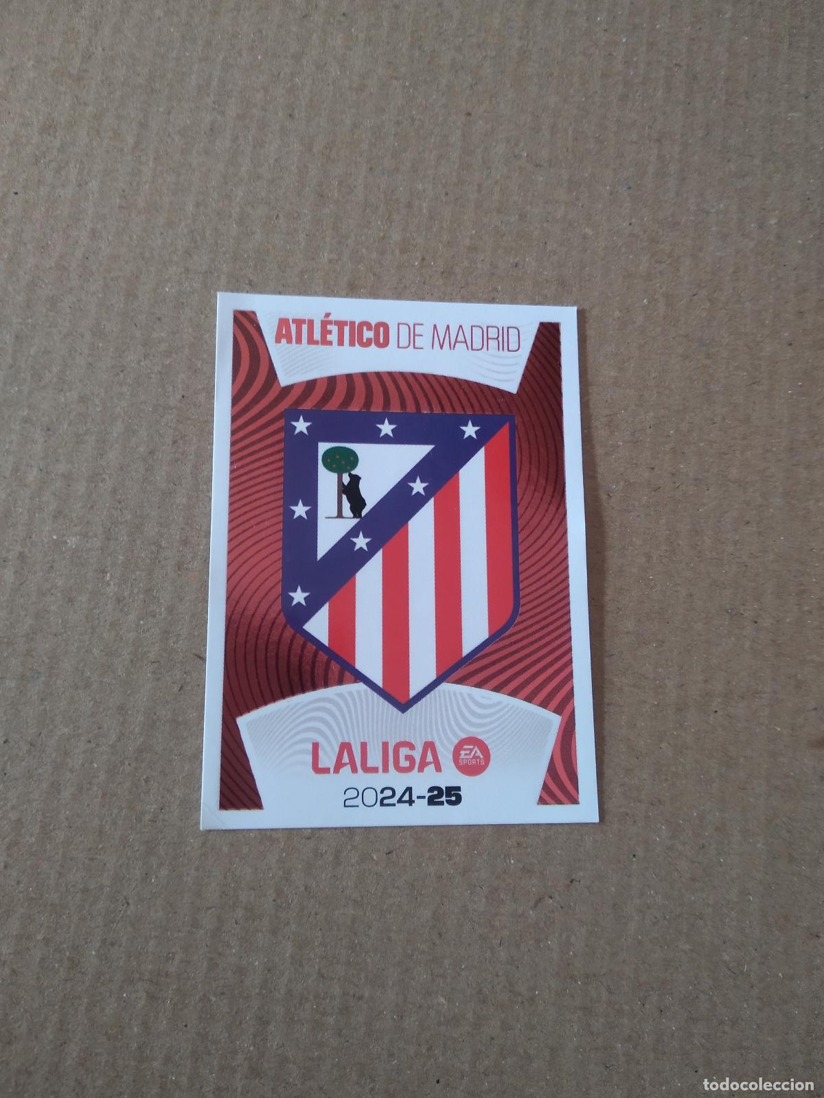 Cromos de f&uacute;tbol: 1 ESCUDO ATLETICO DE MADRID CROMO FUTBOL PANINI LIGA 2024-2025 EDICIONES ESTE 24-25