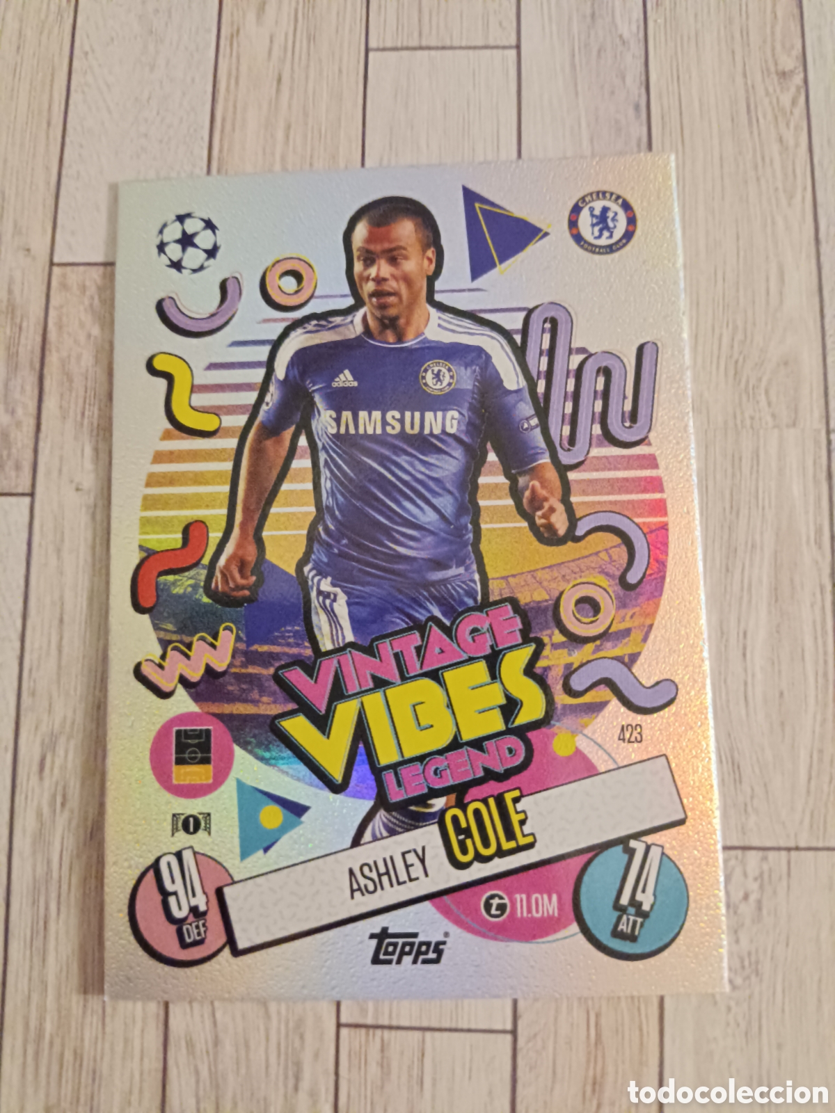 Cromos de f&uacute;tbol: 423 ASHLEY COLE CHELSEA VINTAGE VIBES LEGEND CHAMPIONS MATCH ATTAX TOPPS 2024 2025 24 25