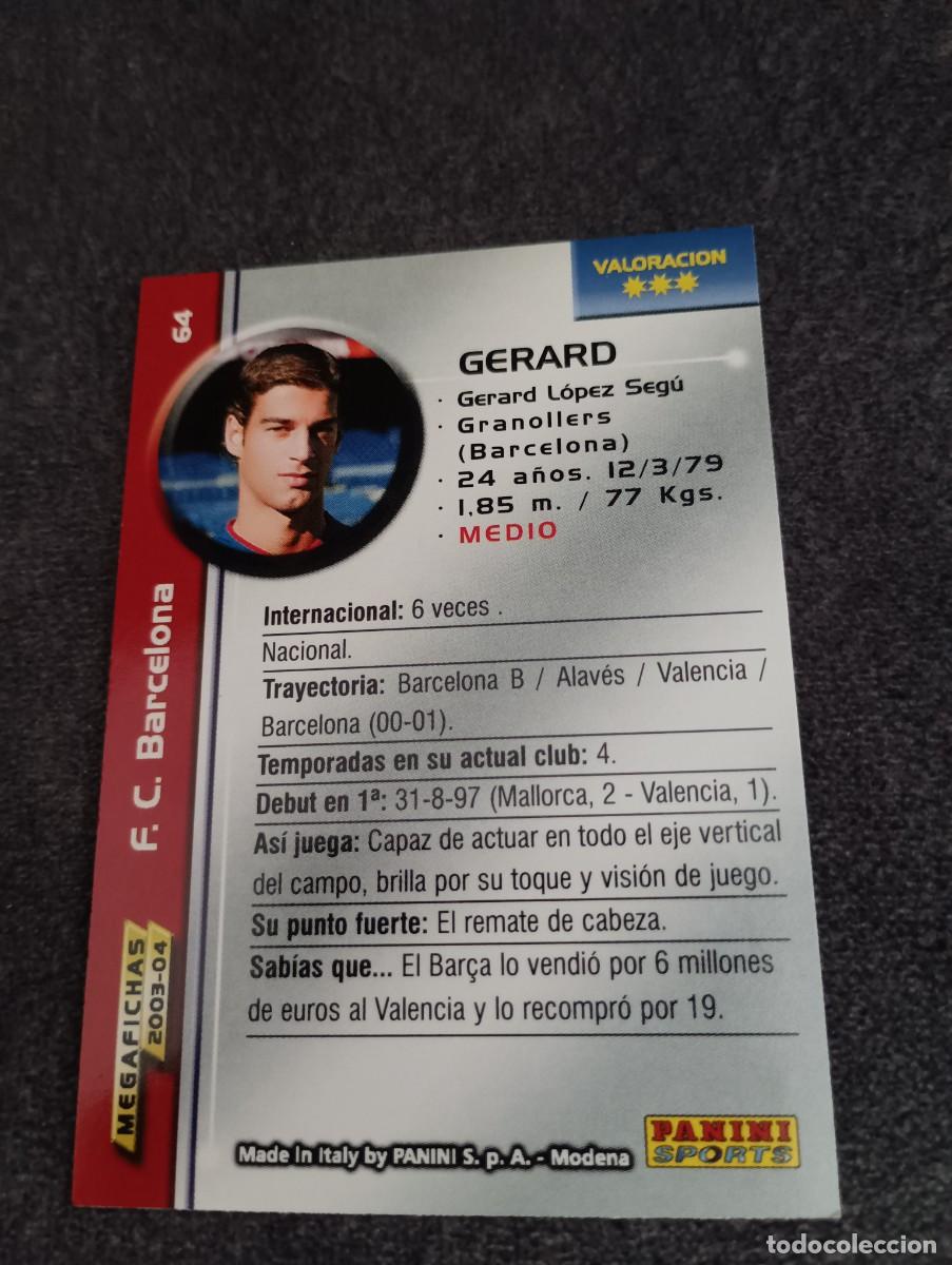 Cromos de f&uacute;tbol: GERARD MEGA FICHAS 03 04 - Foto 2
