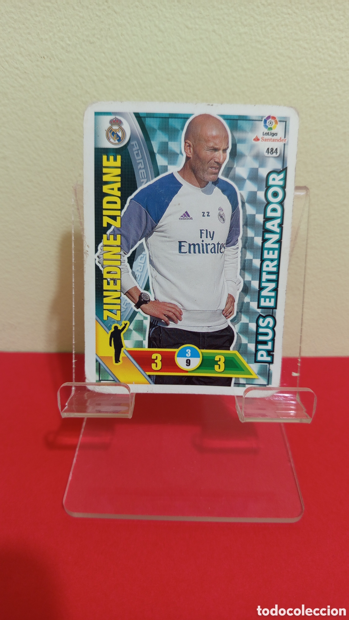 Cromos de f&uacute;tbol: ❇️ CROMO CARD ZIDANE REAL MADRID 484 ENTRENADOR LIGA SANTANDER 2016 2017 16 17 ADRENALYN XL ❇️