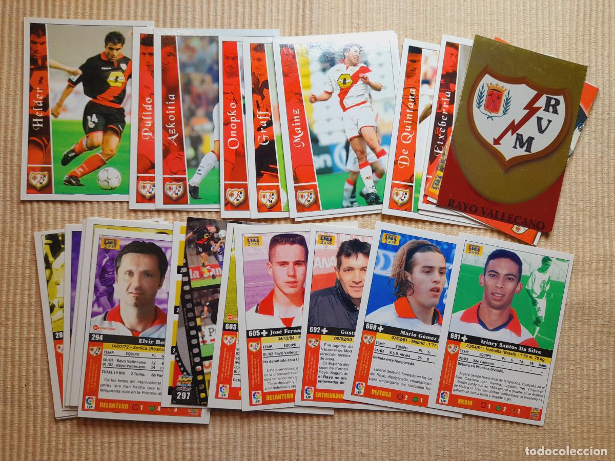Football Stickers: LOTE 32 FICHAS DIFERENTES RAYO VALLECANO LIGA 02-03 2002 2003 MUNDICROMO