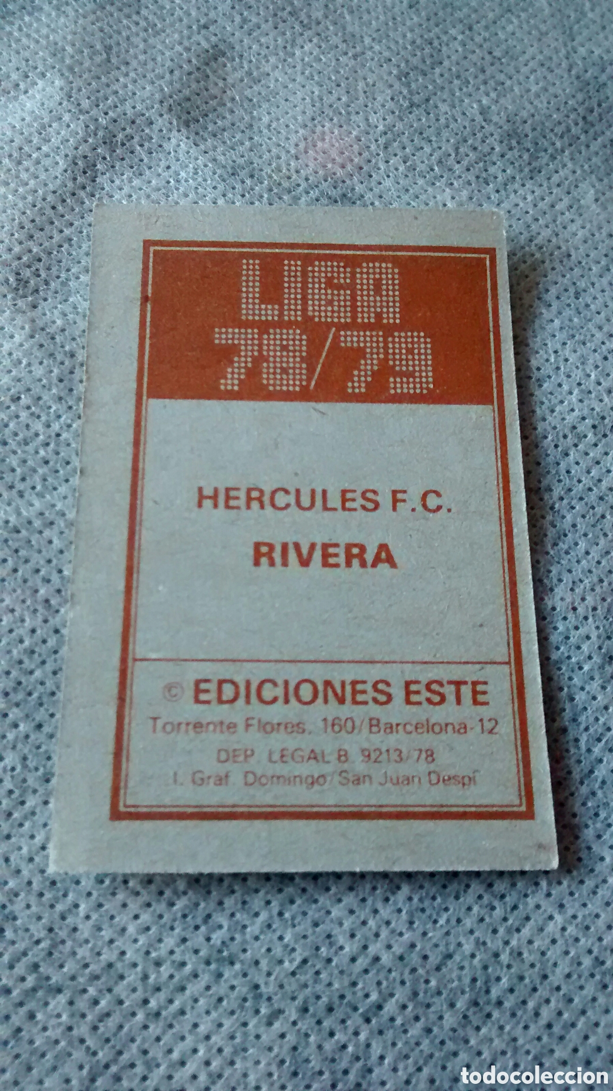 Cromos de f&uacute;tbol: RIVERA, HERCULES, EDICIONES ESTE 78 79 - Foto 2