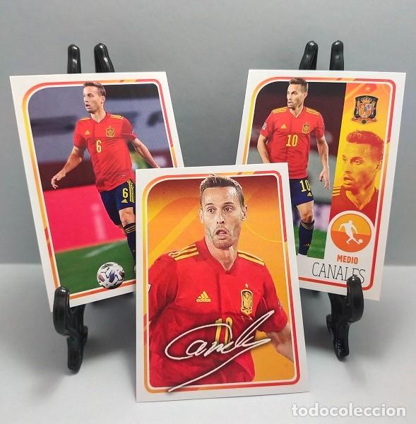 Fu&szlig;ball-Sticker: N&ordm; 48 49 50 EL &Aacute;LBUM DE LA SELECCI&Oacute;N CANALES LOTE 3 CROMOS ADHESIVOS CARREFOUR PANINI 2021 NUEVOS